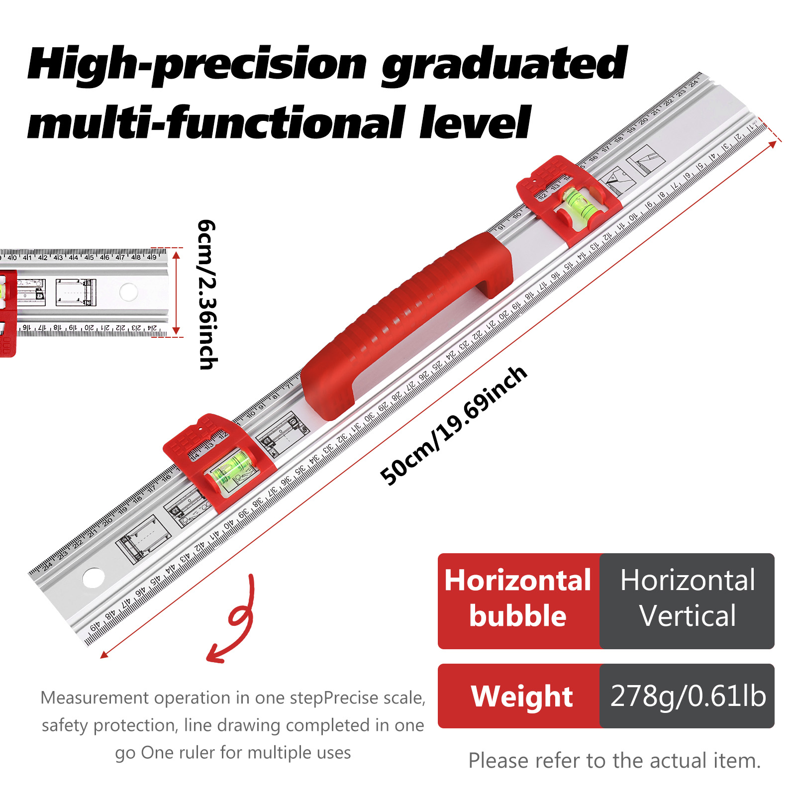 19.7inch Level Ruler Aluminum  - Home Improvement Guide ulasan dan harga