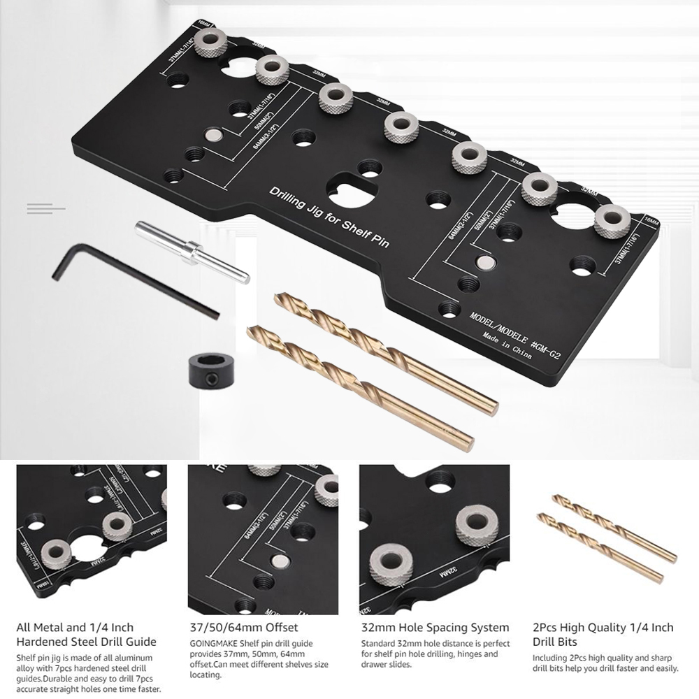 1/4 Inch Shelf Pin Jig, Alumin - Home Improvement Guide ulasan dan harga