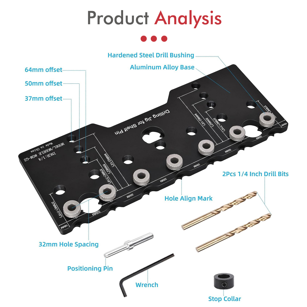 1/4 Inch Shelf Pin Jig, Alumin - Home Improvement Guide ulasan dan harga